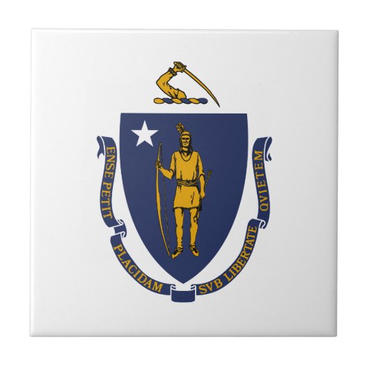 Massachusetts Staatsvlag Tegeltje (Voorkant)