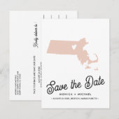 MASSACHUSETTS State Destination Weddenschap IEDERE Aankondigingskaart (Voorkant / Achterkant)