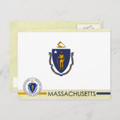 Massachusetts State Flag and Seal Briefkaart (Voorkant / Achterkant)