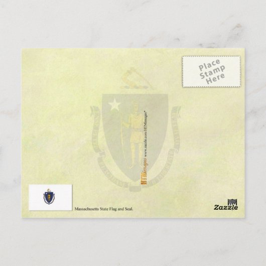 Massachusetts State Flag and Seal Briefkaart (Achterkant)