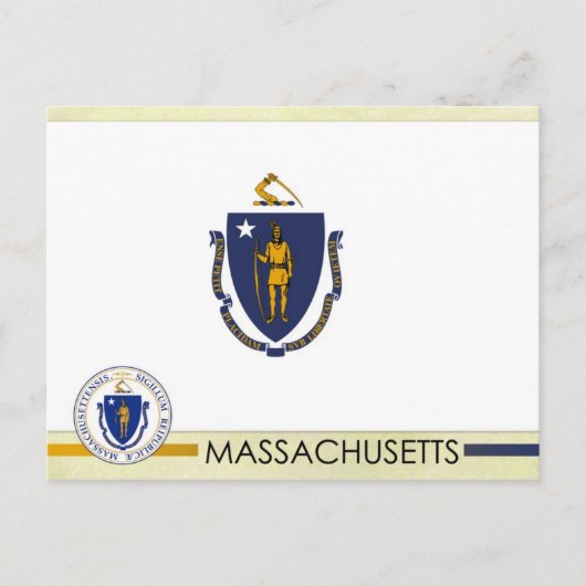 Massachusetts State Flag and Seal Briefkaart (Voorkant)