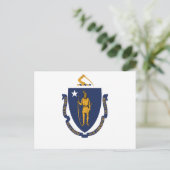 Massachusetts State Flag Bay State Indian & Motto  Briefkaart (Staand voorkant)