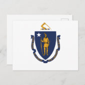 Massachusetts State Flag Bay State Indian & Motto  Briefkaart (Voorkant / Achterkant)