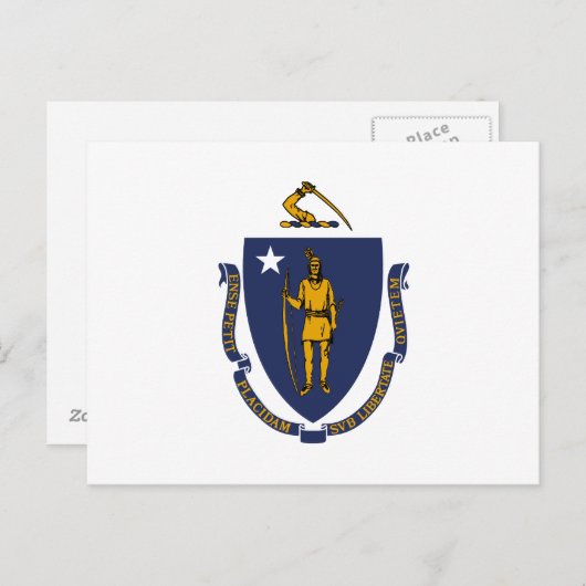 Massachusetts State Flag Briefkaart (Voorkant / Achterkant)