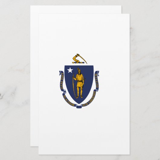 Massachusetts State Flag Briefpapier (Voorkant / Achterkant)