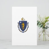 Massachusetts State Flag Briefpapier (Staand voorkant)