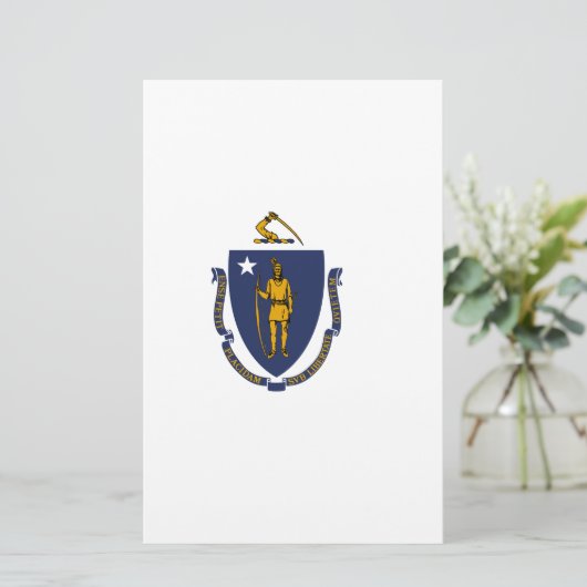 Massachusetts State Flag Briefpapier (Staand voorkant)