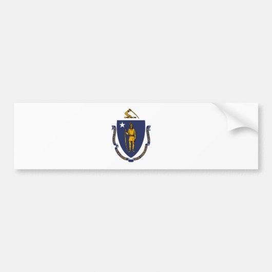 Massachusetts State Flag Bumpersticker (Voorkant)
