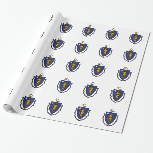 Massachusetts State Flag Cadeaupapier (Uitgerold)