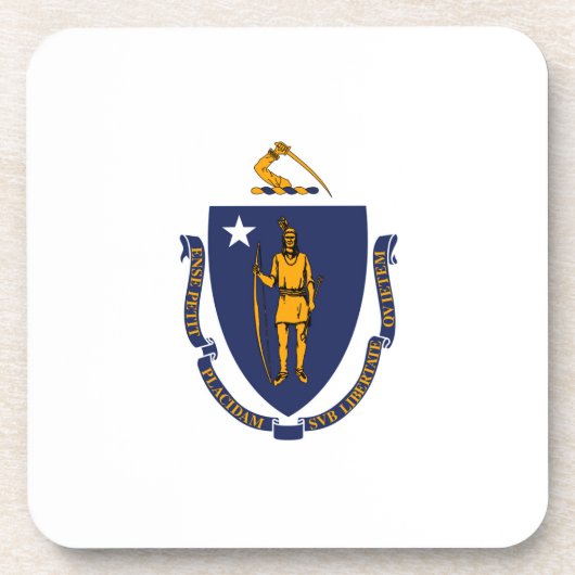 Massachusetts State Flag Design Bier Onderzetter (Voorkant)