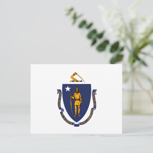 Massachusetts State Flag Design Briefkaart (Staand voorkant)
