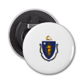 Massachusetts State Flag Design Button Flesopener (Voorkant)