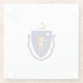 Massachusetts State Flag Design Decor Glazen Onderzetter (Achterkant)