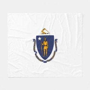 Massachusetts State Flag Design Fleece Deken