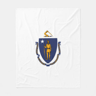 Massachusetts State Flag Design Fleece Deken