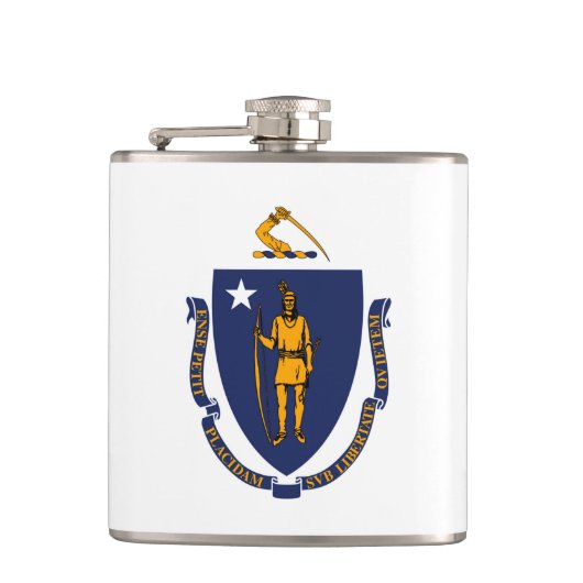 Massachusetts State Flag Design Heupfles (Voorkant)