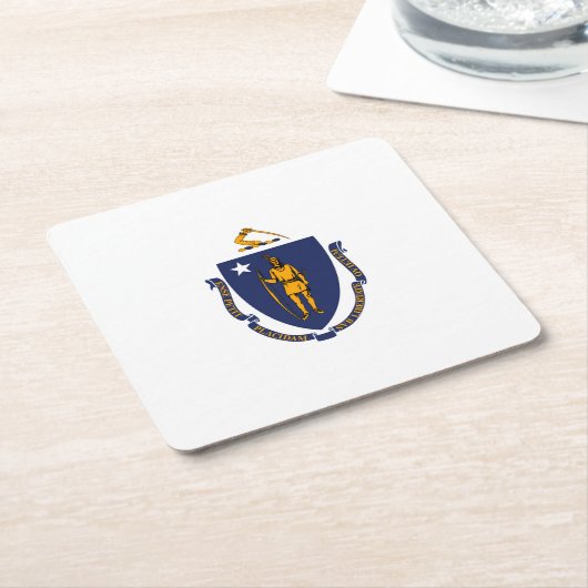 Massachusetts State Flag Design Kartonnen Onderzetters (Schuin)