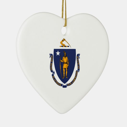 Massachusetts State Flag Design Keramisch Ornament (Rechts)