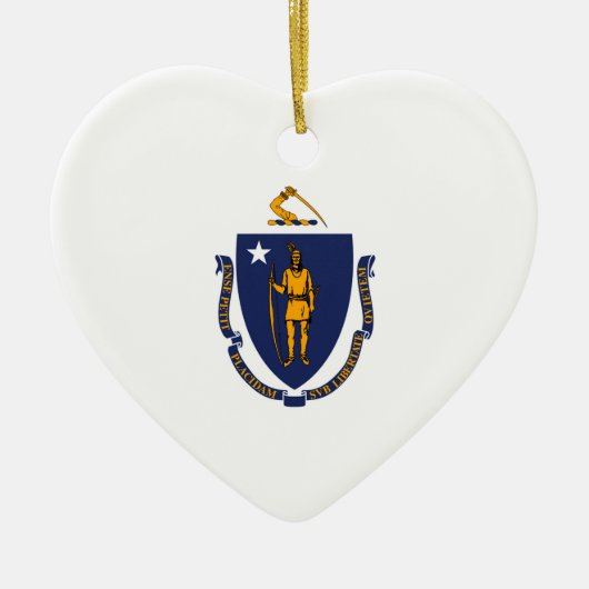 Massachusetts State Flag Design Keramisch Ornament (Voorkant)