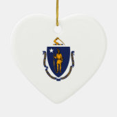 Massachusetts State Flag Design Keramisch Ornament (Achterkant)