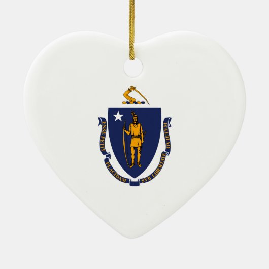 Massachusetts State Flag Design Keramisch Ornament (Achterkant)
