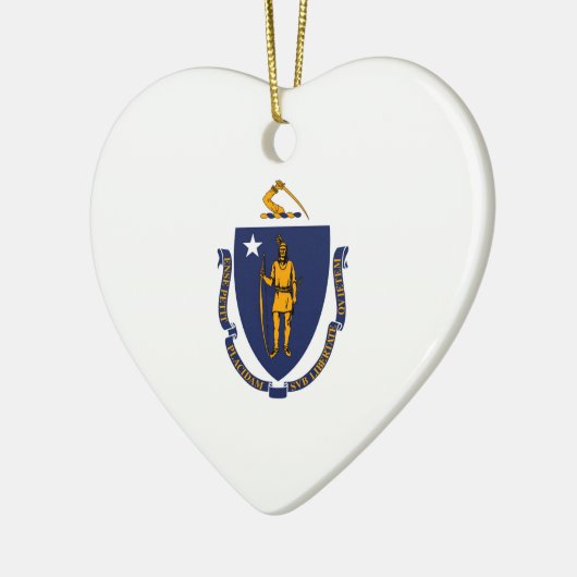 Massachusetts State Flag Design Keramisch Ornament (Links)