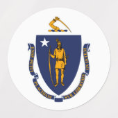 Massachusetts State Flag Design Labels (Design 1)