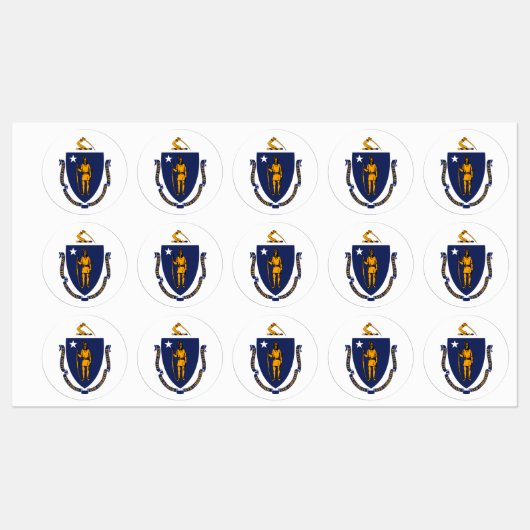 Massachusetts State Flag Design Labels (Vel)