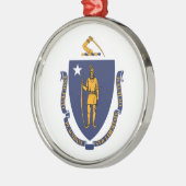Massachusetts State Flag Design Metalen Ornament (Links)