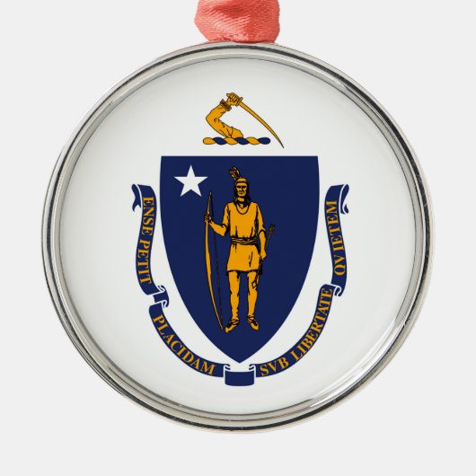 Massachusetts State Flag Design Metalen Ornament (Voorkant)