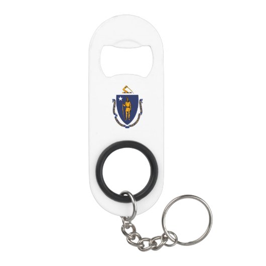 Massachusetts State Flag Design Mini Flessenopener (Achterkant)