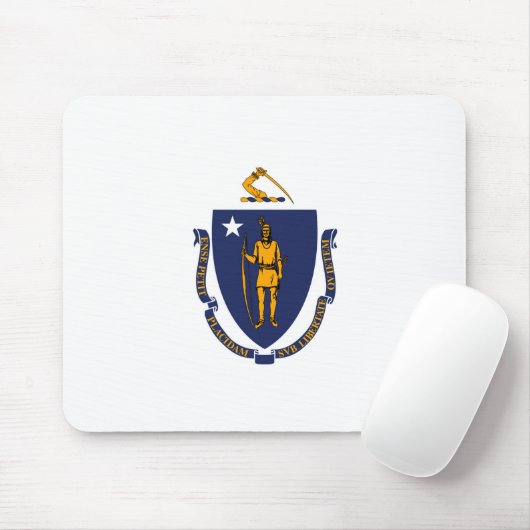 Massachusetts State Flag Design Muismat (Met muis)