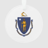 Massachusetts State Flag Design Ornament (achterkant)