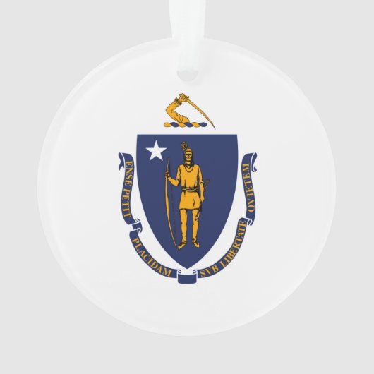Massachusetts State Flag Design Ornament (achterkant)