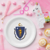 Massachusetts State Flag Design Papieren Bordje (Feest)