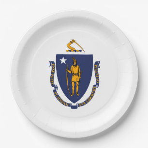 Massachusetts State Flag Design Papieren Bordje