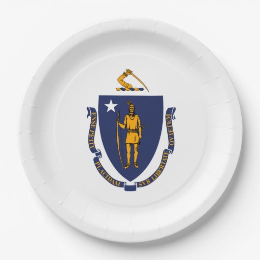 Massachusetts State Flag Design Papieren Bordje (Voorkant)