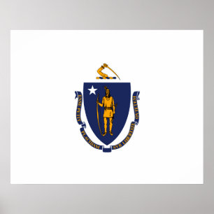 Massachusetts State Flag Design Poster