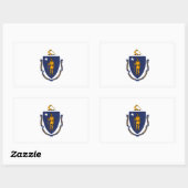 Massachusetts State Flag Design Rechthoekige Sticker (Vel)