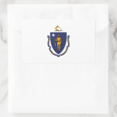 Massachusetts State Flag Design Rechthoekige Sticker (Tas)