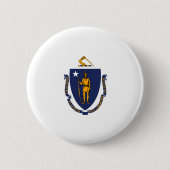 Massachusetts State Flag Design Ronde Button 5,7 Cm (Voorkant)