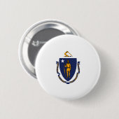 Massachusetts State Flag Design Ronde Button 5,7 Cm (Voorkant /achterkant)