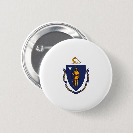 Massachusetts State Flag Design Ronde Button 5,7 Cm (Voorkant /achterkant)