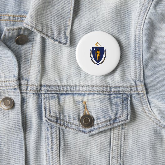 Massachusetts State Flag Design Ronde Button 5,7 Cm (In situ)