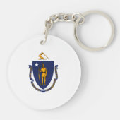 Massachusetts State Flag Design Sleutelhanger (Achterkant)