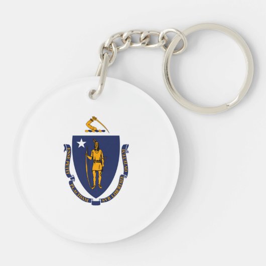 Massachusetts State Flag Design Sleutelhanger (Achterkant)