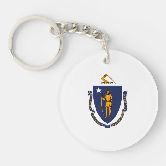 Massachusetts State Flag Design Sleutelhanger (Voorkant)
