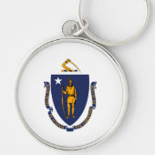 Massachusetts State Flag Design Sleutelhanger (Voorkant)