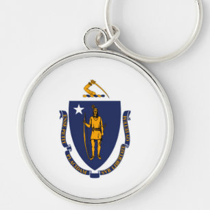 Massachusetts State Flag Design Sleutelhanger