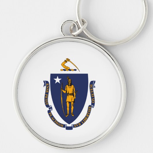 Massachusetts State Flag Design Sleutelhanger (Voorkant)